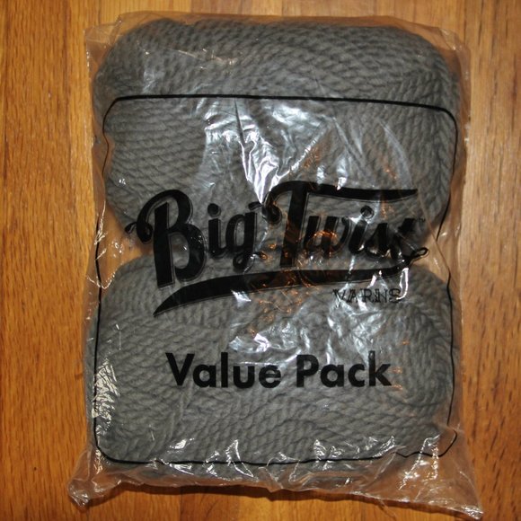 Big Twist Value Pack Super Bulky Yarn Dark Gray 2 Skeins Acrylic Wool - Picture 1 of 3